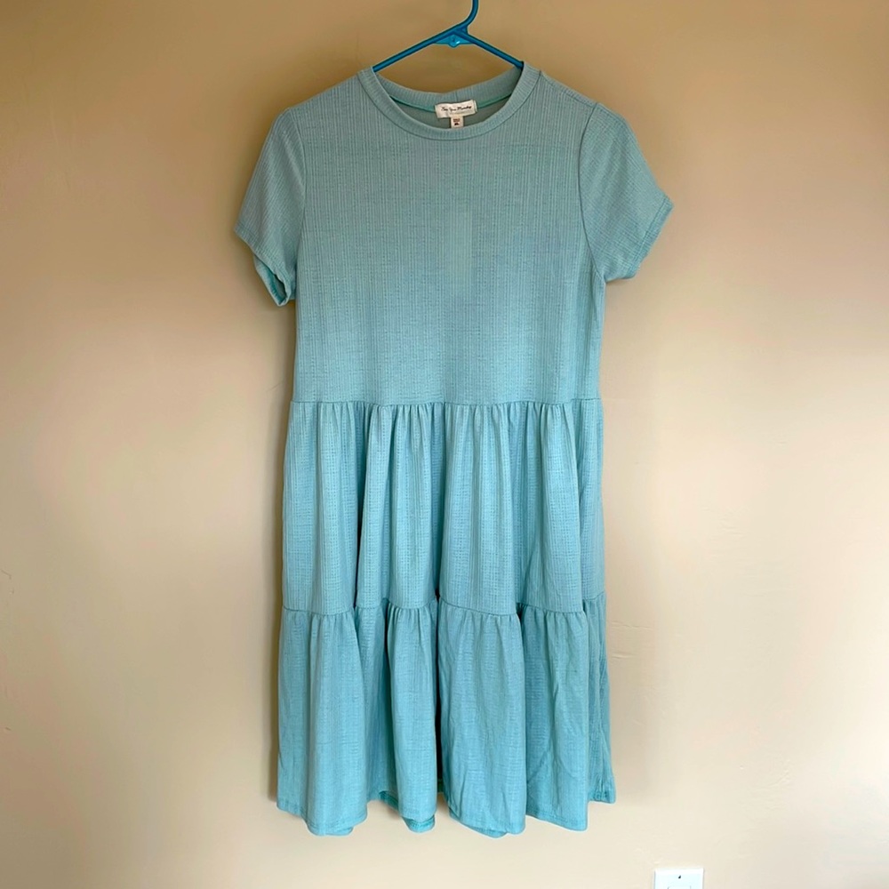 Soft See You Monday seafoam green dress